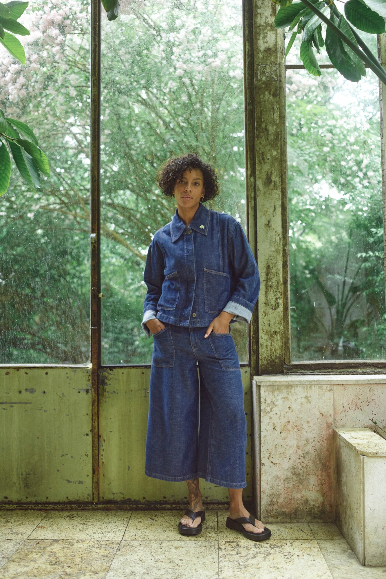 Culotte Arge jeans – mørkeblå